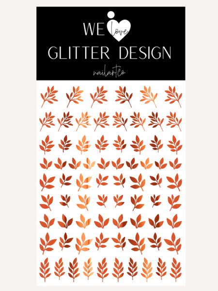 Fall Stems (Design 2) Nail Decal | Chrome // (Choose Color)