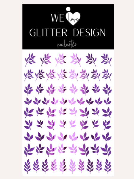 Fall Stems (Design 2) Nail Decal | Chrome // (Choose Color)