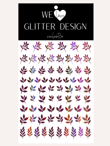 Fall Stems (Design 2) Nail Decal | Holo Rainbow // (Choose Color)