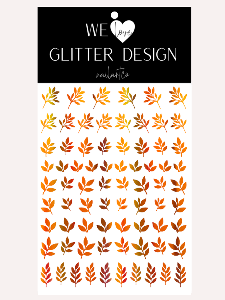 Fall Stems (Design 2) Nail Decal | Holo Rainbow // (Choose Color)