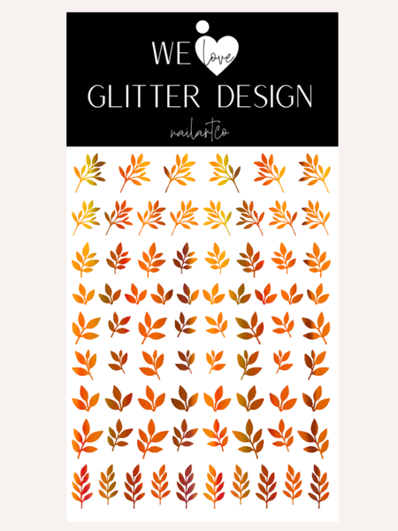 Fall Stems (Design 2) Nail Decal | Holo Rainbow // (Choose Color)
