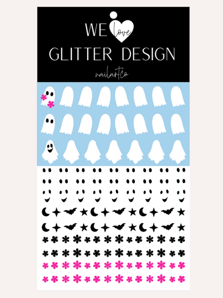 Floral Ghost Nail Decal | (Choose Color)