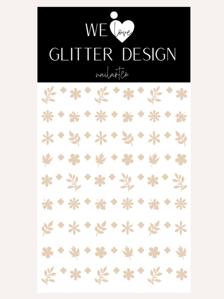 Flower & Leaf Mix Nail Decal | Vanilla