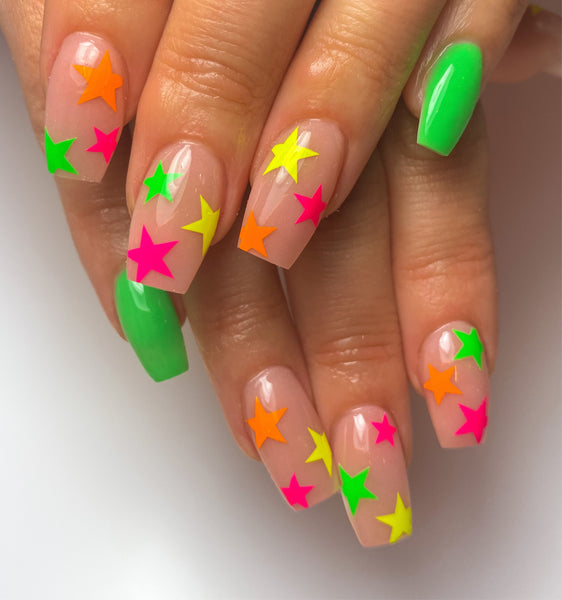 All Stars Nail Decal | Neon Pink