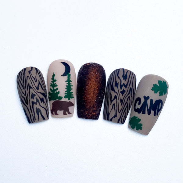 Pine Trees Nail Decals | Dark Green