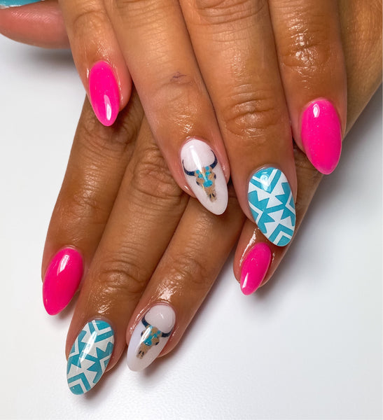 Aztec Accents Nail Decal | White