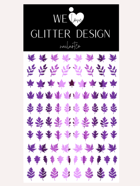 Leaves (Design 3) Nail Decal | Chrome // (Choose Color)