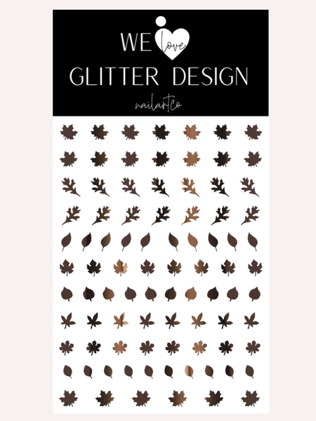 Leaves (Design 1) Nail Decal | Chrome // (Choose Color)