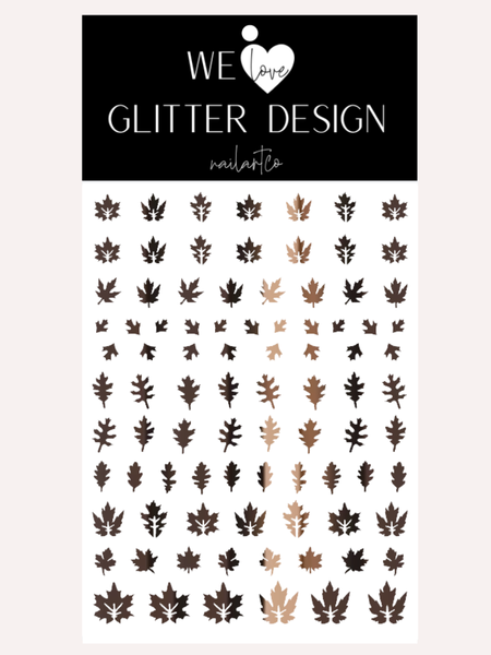 Leaves (Design 2) Nail Decal | Chrome // (Choose Color)