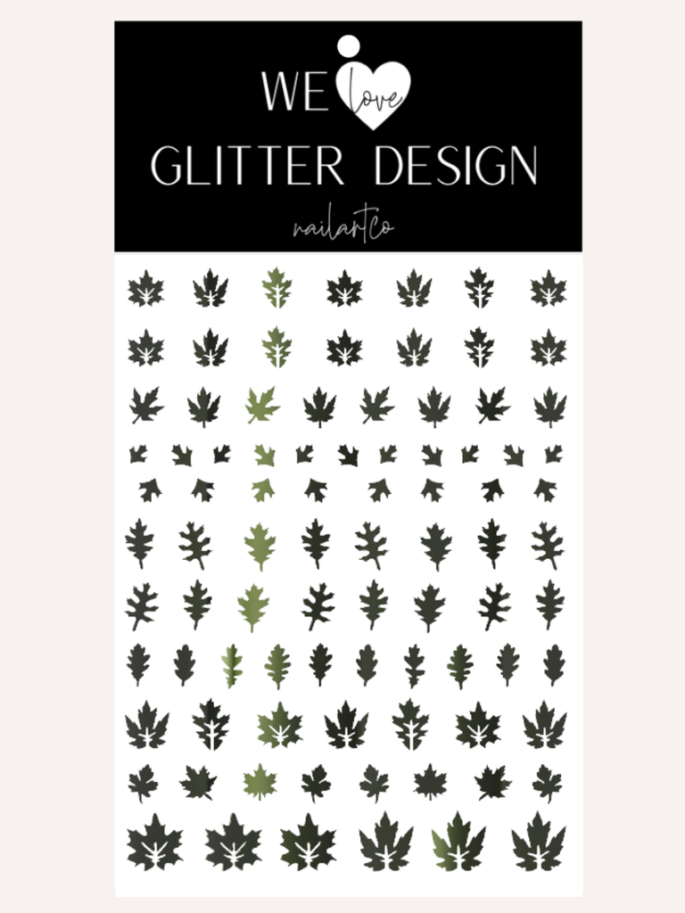 Leaves (Design 2) Nail Decal | Chrome // (Choose Color)