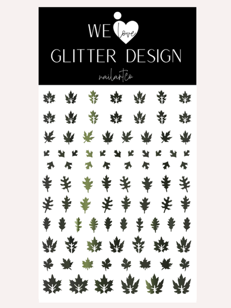 Leaves (Design 2) Nail Decal | Chrome // (Choose Color)