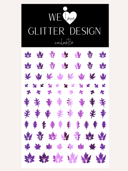 Leaves (Design 2) Nail Decal | Chrome // (Choose Color)