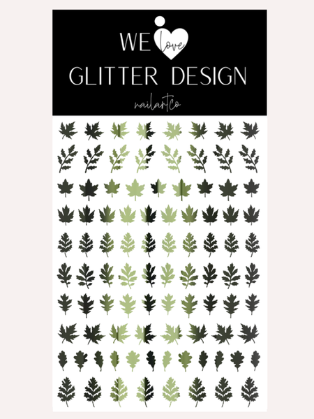 Leaves (Design 3) Nail Decal | Chrome // (Choose Color)