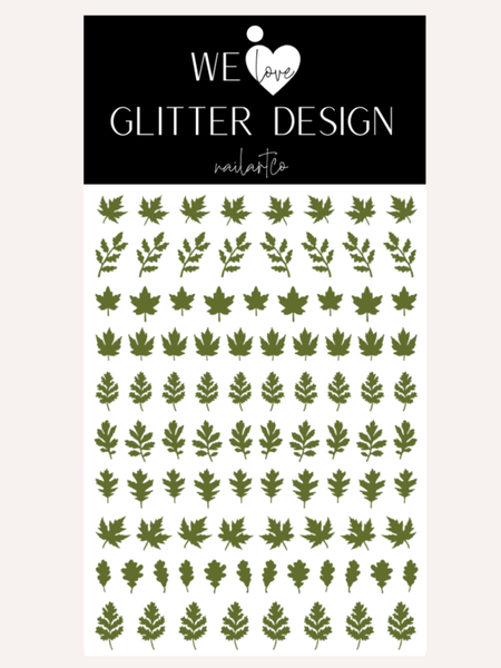 Leaves (Design 3) Nail Decal | (Choose Color)