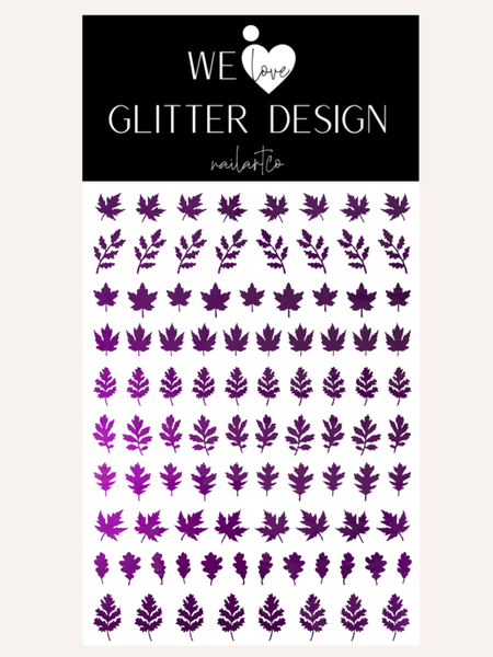 Leaves (Design 3) Nail Decal | Polished Metal // (Choose Color)