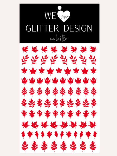 Leaves (Design 3) Nail Decal | (Choose Color)