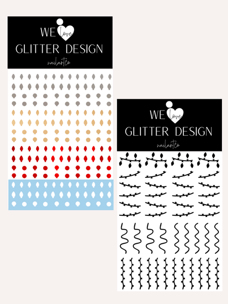 Christmas Lights Nail Decal | (Choose Color)