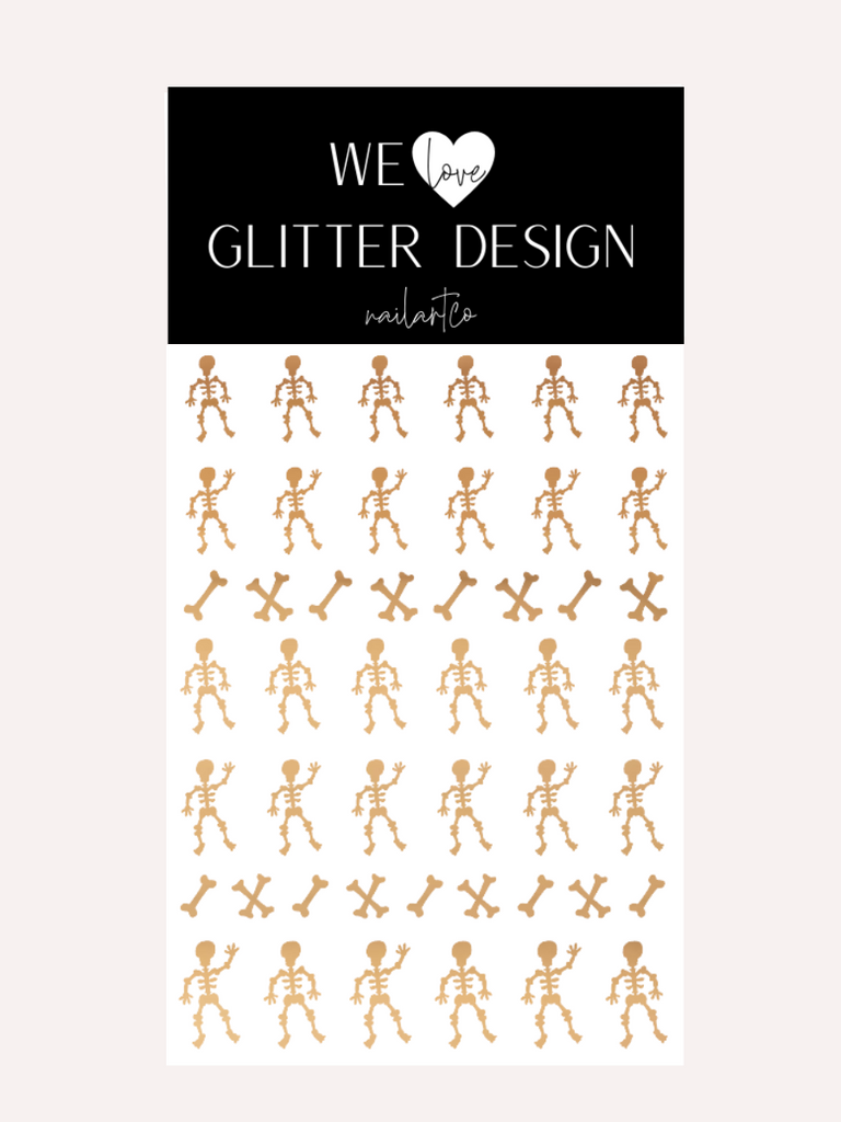 Mr. Bones Nail Decal | Chrome // Light Gold