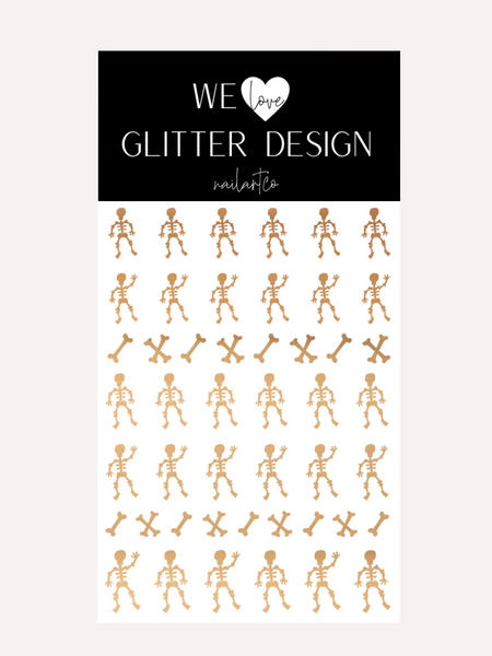 Mr. Bones Nail Decal | Chrome // Light Gold