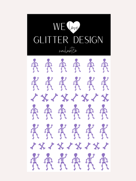 Mr. Bones Nail Decal | Lavender