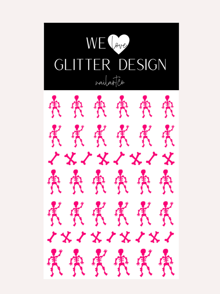 Mr. Bones Nail Decal | Pink