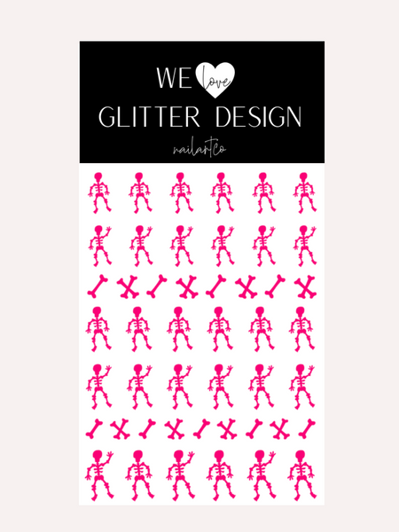 Mr. Bones Nail Decal | Pink