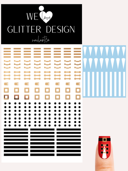 Nutcracker Belt Nail Decal | Chrome Light Gold
