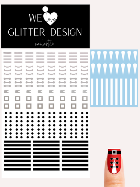 Nutcracker Belt Nail Decal | Chrome Silver