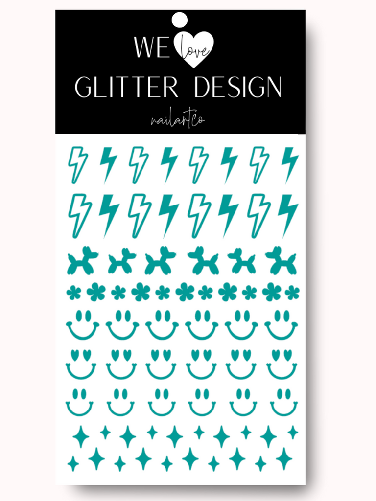 Retro (Design 1) Nail Decal | Turquoise