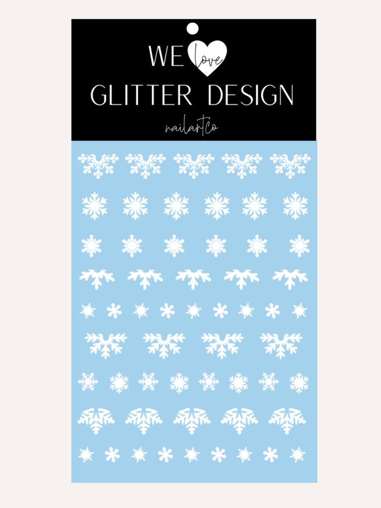 Snowflake Variety (Design 2) Nail Decal | White