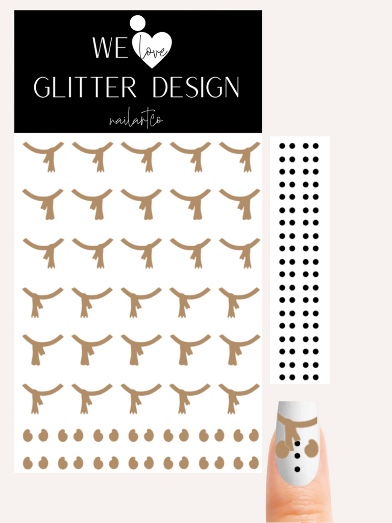 Full Nail Snowman Nail Decal | Light Brown