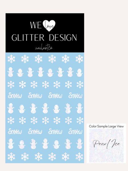 Winter Snowman Nail Decal | Pearl Ice