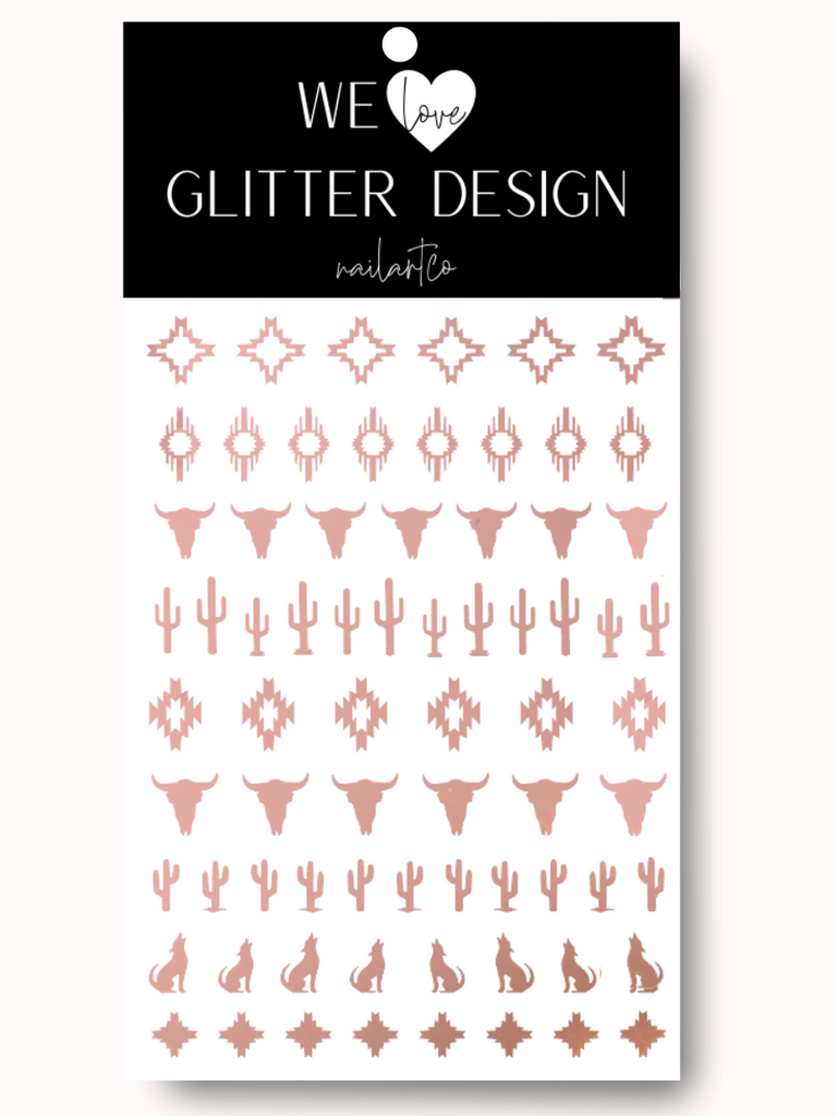 Southwestern Nail Decal | Chrome Rose Gold