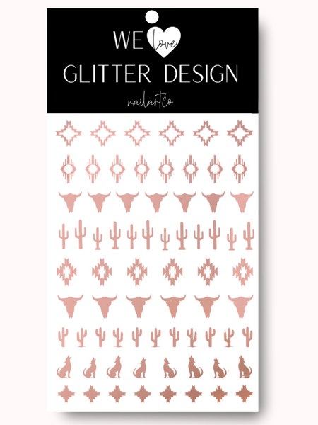 Southwestern Nail Decal | Chrome Rose Gold