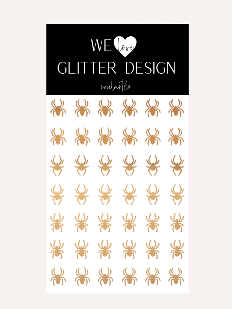 Spiders Large Nail Decal | Chrome // Light Gold
