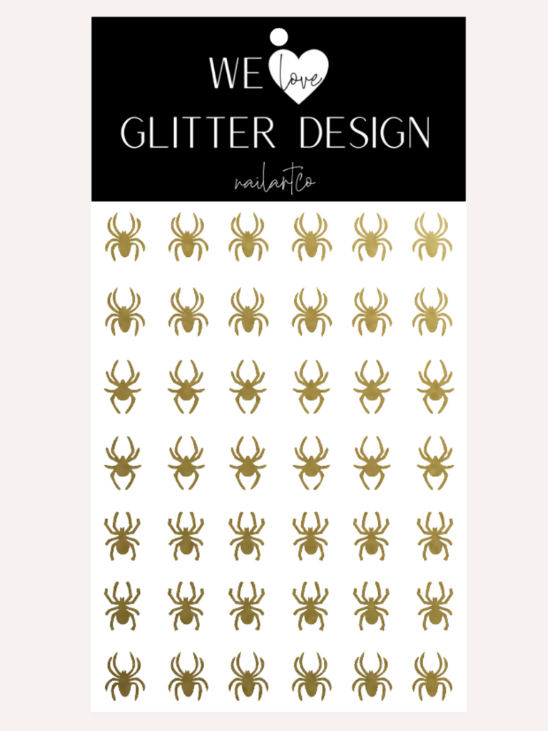 Spiders Large Nail Decal | Gold Shimmer
