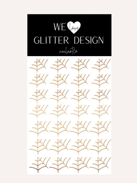 Spider Web Nail Decal (Un-Weeded) | Chrome // Light Gold