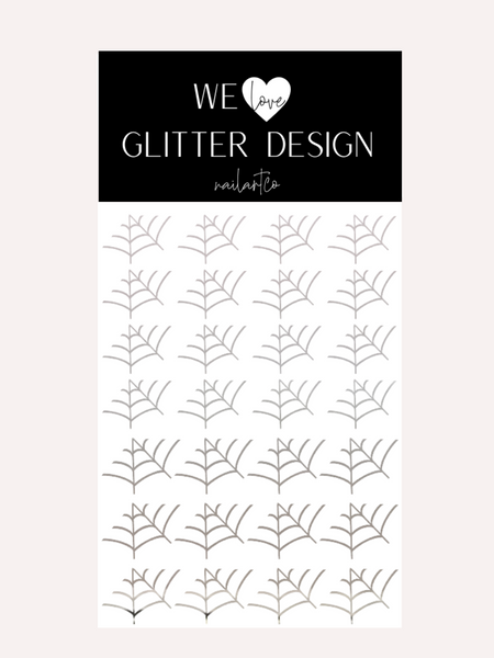 Spider Web Nail Decal (Un-Weeded) | Chrome // Silver