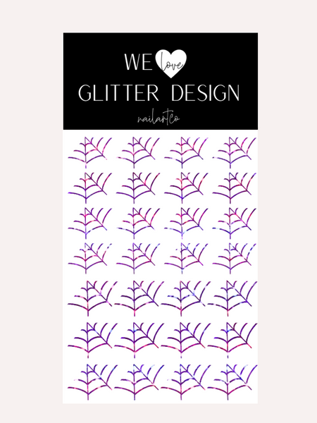 Spider Web Nail Decal (Un-Weeded) | Holographic Sparkle // Purple