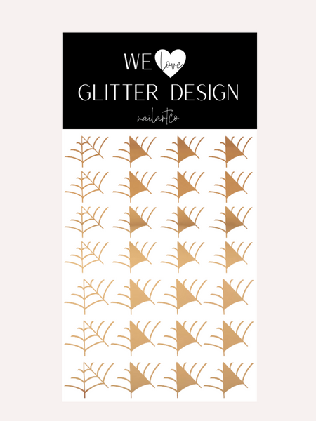 Spider Web Nail Decal (Un-Weeded) | Chrome // Light Gold