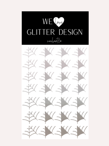Spider Web Nail Decal (Un-Weeded) | Chrome // Silver