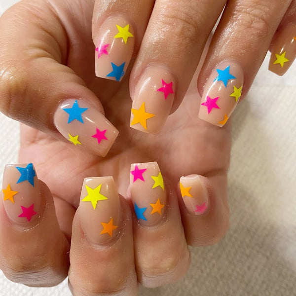 All Stars Nail Decal | Neon Pink