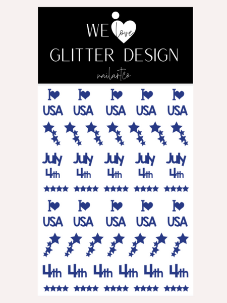 I Love U.S.A. Nail Decal | Blue