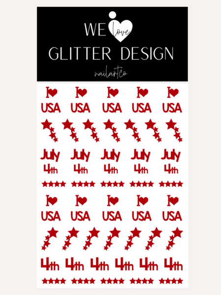 I Love U.S.A. Nail Decal | Red