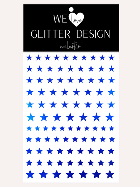 All Stars Nail Decal | Polished Metal Blue