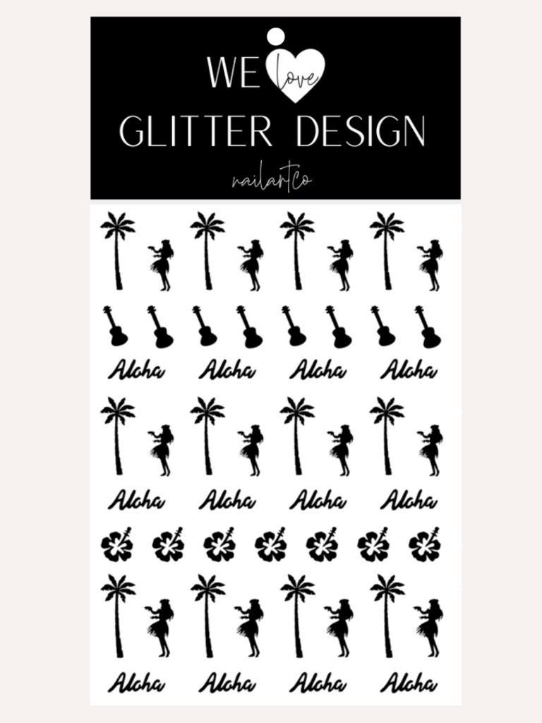 Aloha Nail Decal | Black