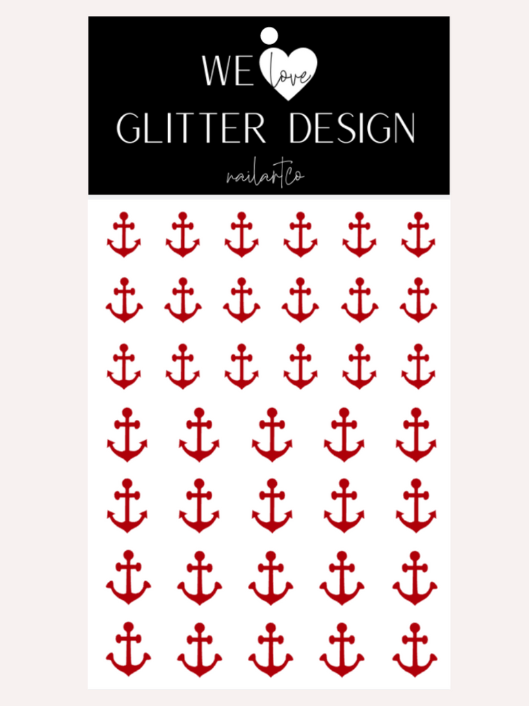 Anchor Nail Decal | Red