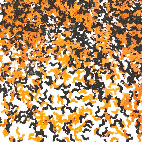 Bat Nail Glitter | Orange/Black