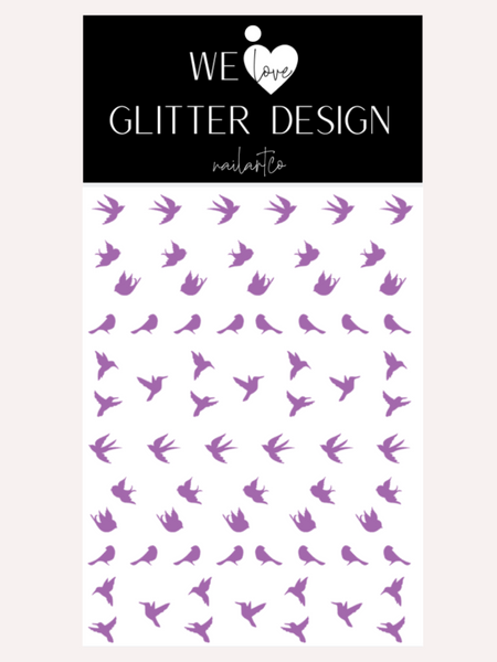 Spring Birds Nail Decal | Lavender