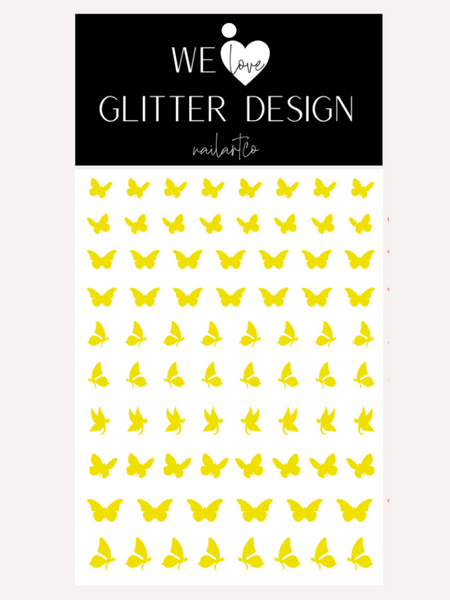 Butterfly Nail Decals | Bright Yellow